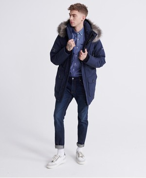 Superdry Premium Ultimate Down Parka Férfi Kabát Sötétkék | AUHDV8706